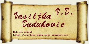 Vasiljka Duduković vizit kartica